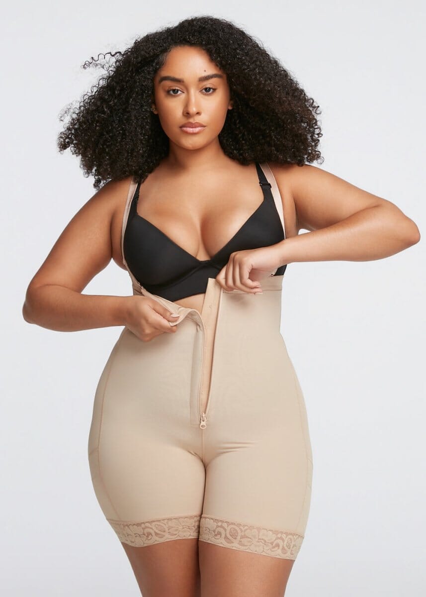 Shorts Modelador Cintura Alta com Zíper Frontal - Booty Lift