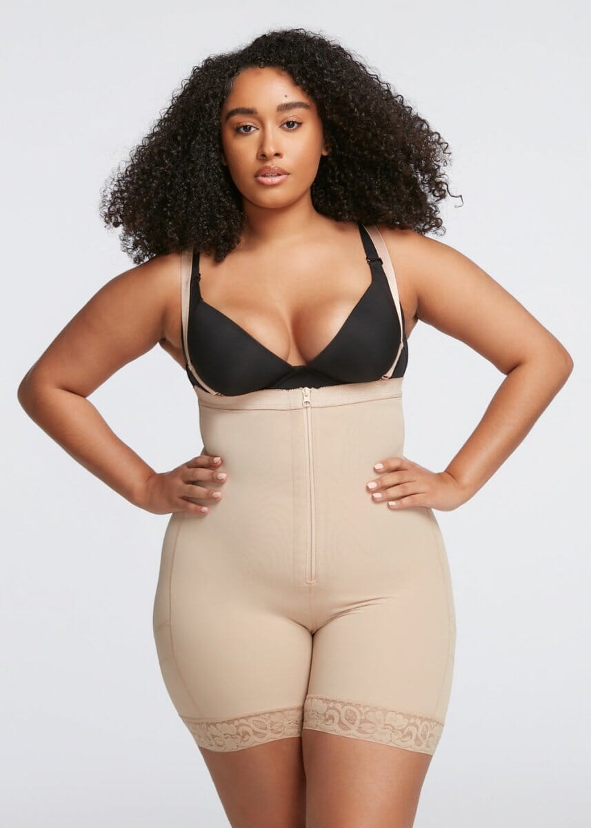 Shorts Modelador Cintura Alta com Zíper Frontal - Booty Lift