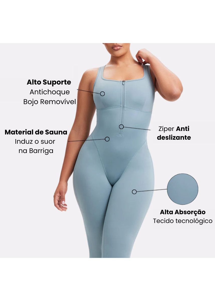 Macacão Legging de Compressão Regata - Sauna Power