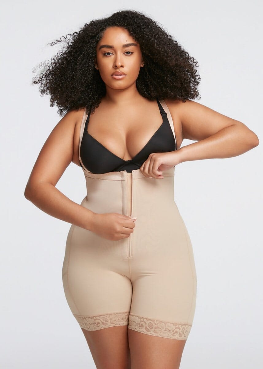 Shorts Modelador Cintura Alta com Zíper Frontal - Booty Lift