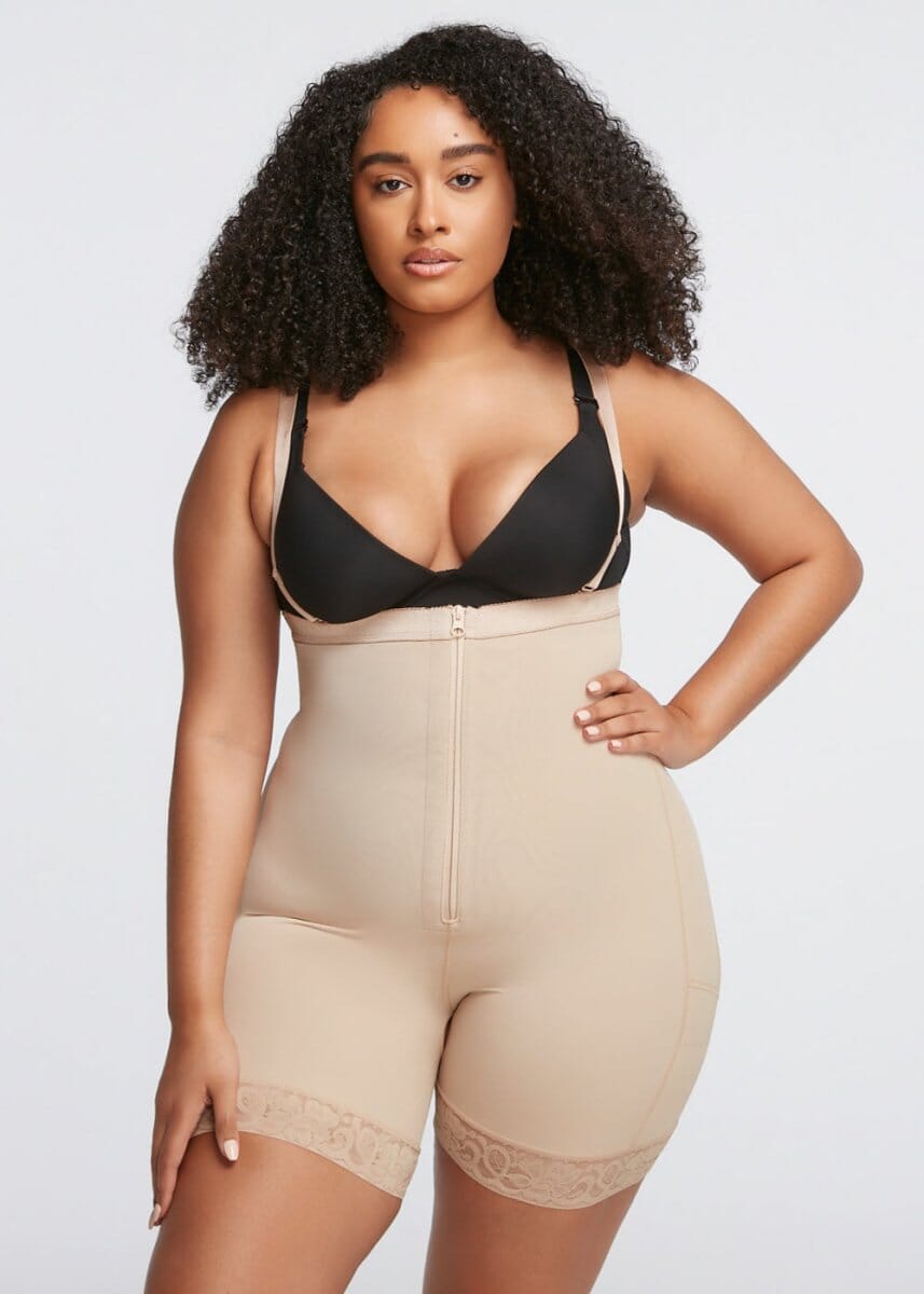 Shorts Modelador Cintura Alta com Zíper Frontal - Booty Lift