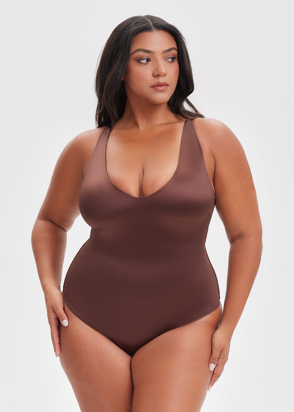 Body Modelador com Decote Fio Dental V-Shape - Regata