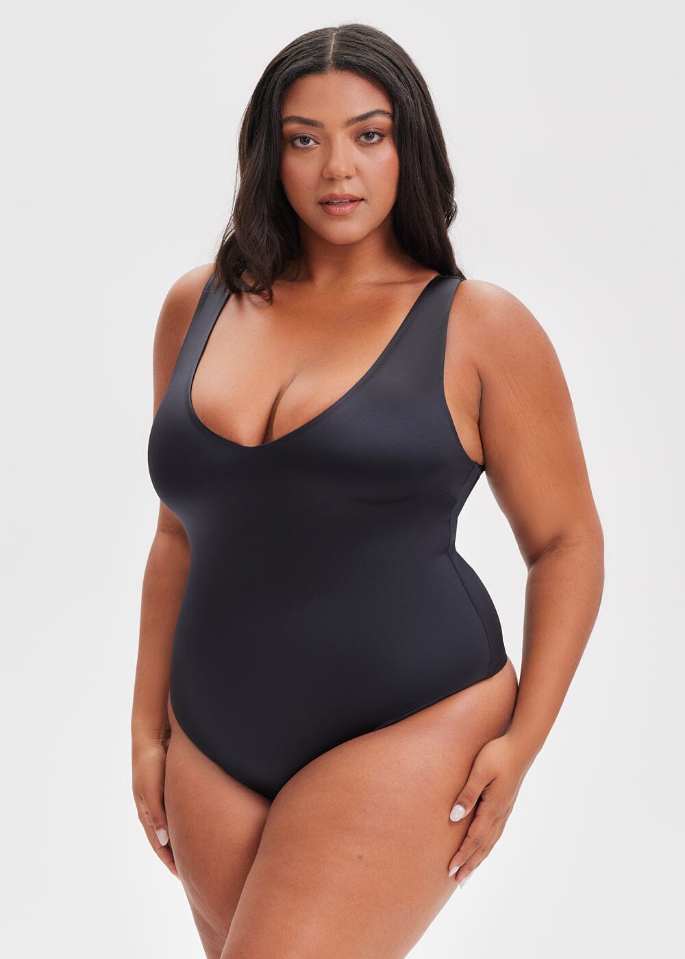 Body Modelador com Decote Fio Dental V-Shape - Regata
