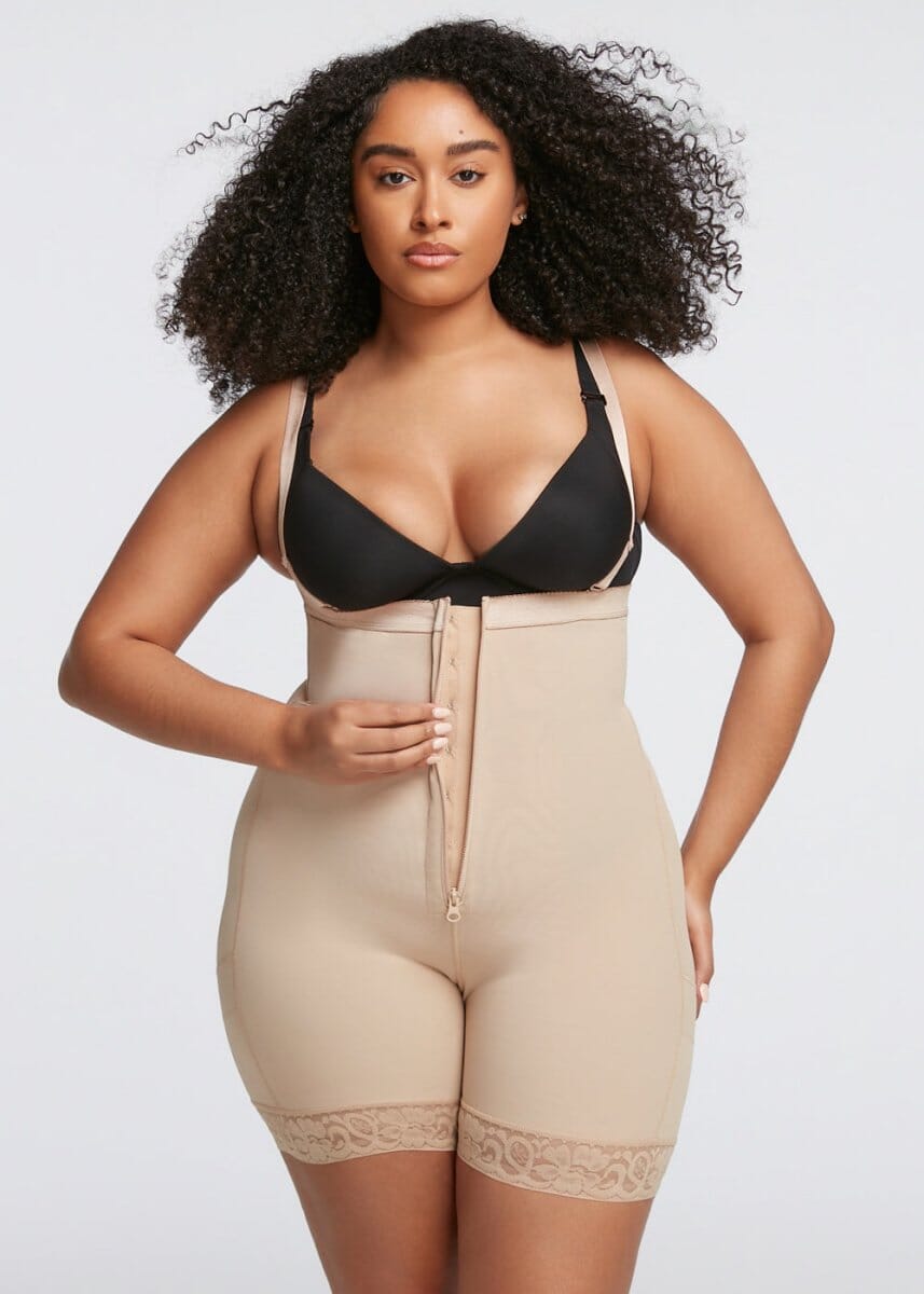 Shorts Modelador Cintura Alta com Zíper Frontal - Booty Lift