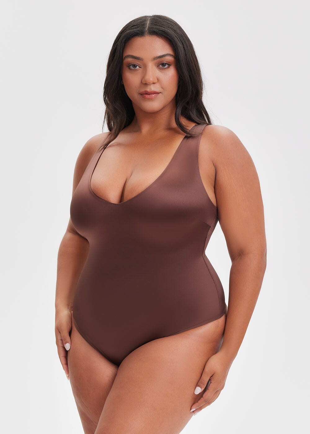 Body Modelador com Decote Fio Dental V-Shape - Regata