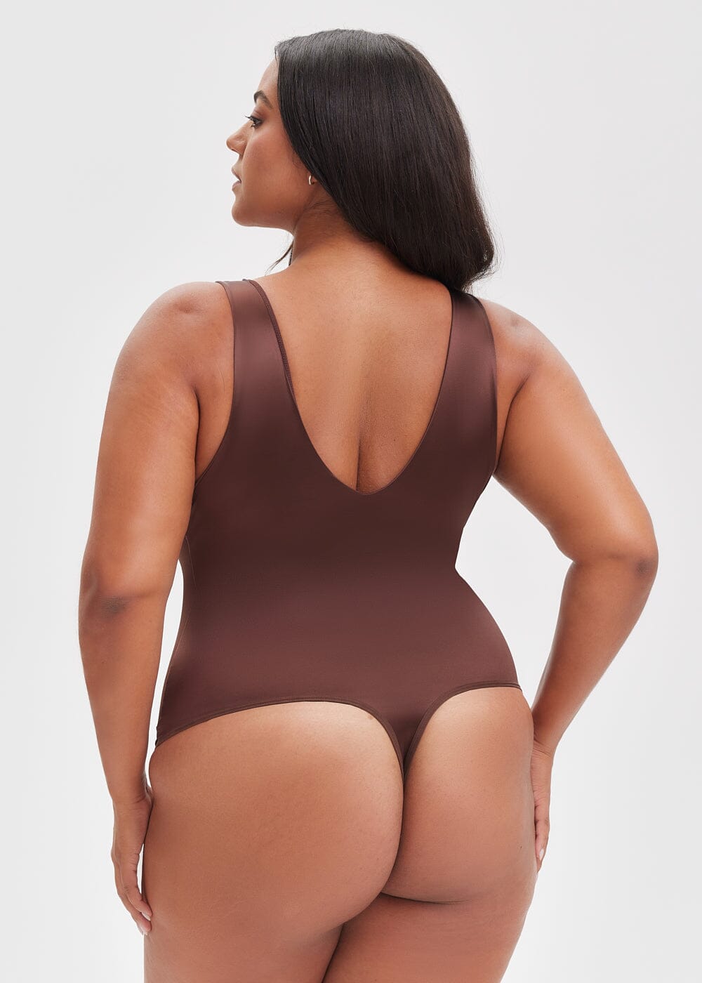 Body Modelador com Decote Fio Dental V-Shape - Regata