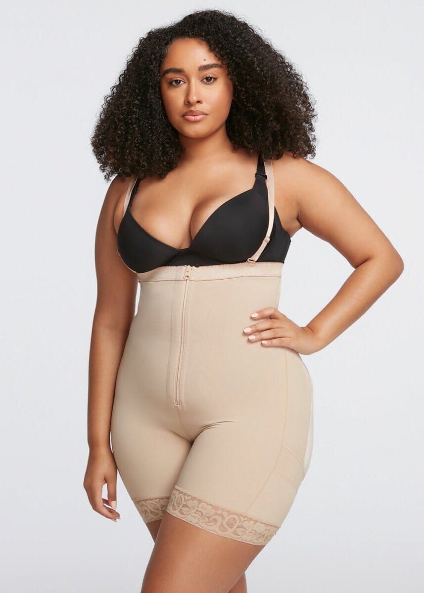 Shorts Modelador Cintura Alta com Zíper Frontal - Booty Lift