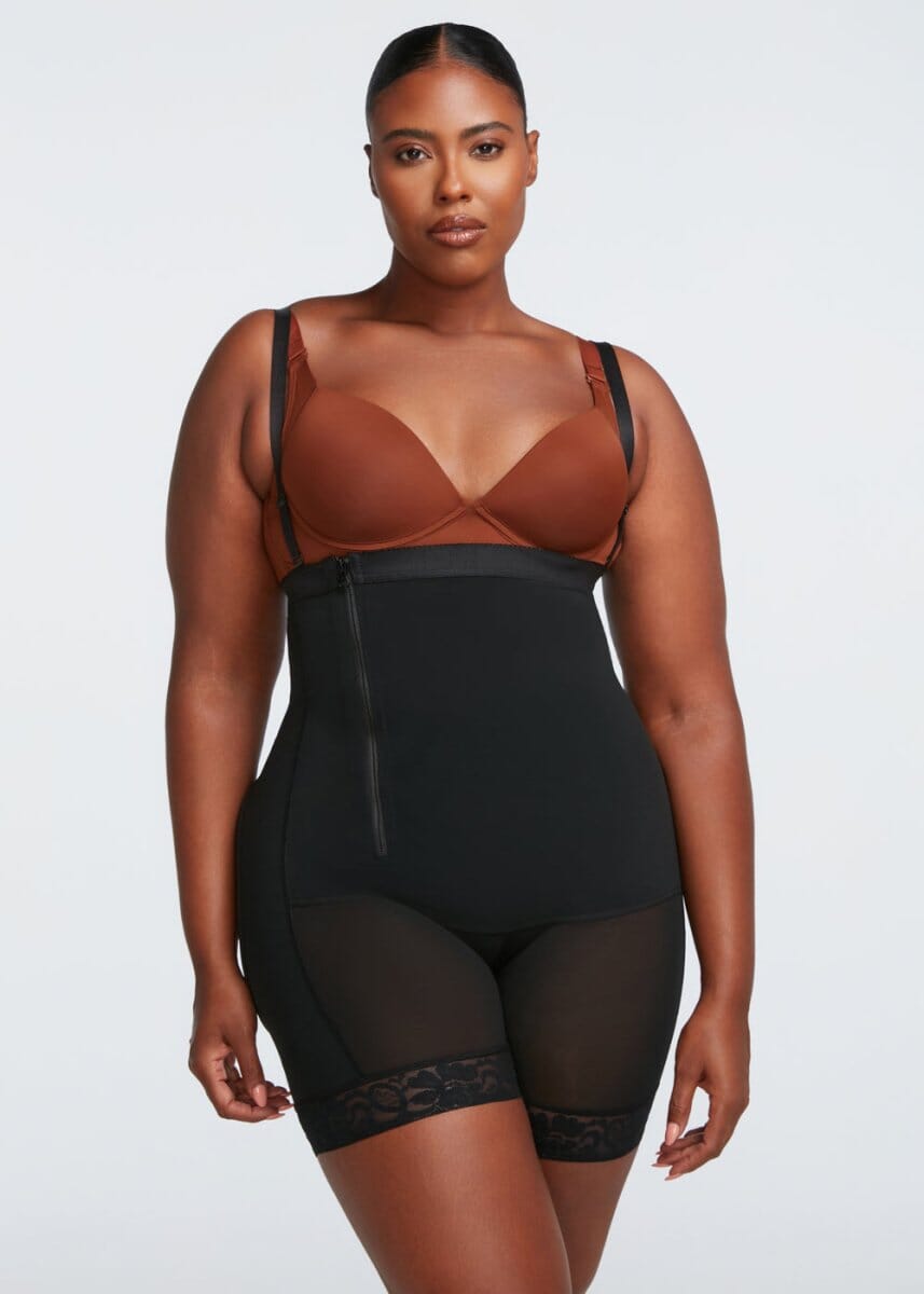 Shorts Modelador Cintura Alta com Zíper Lateral - Booty Lift