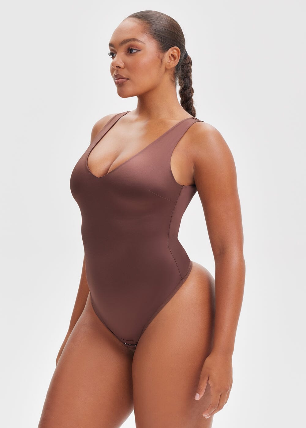 Body Modelador com Decote Fio Dental V-Shape - Regata