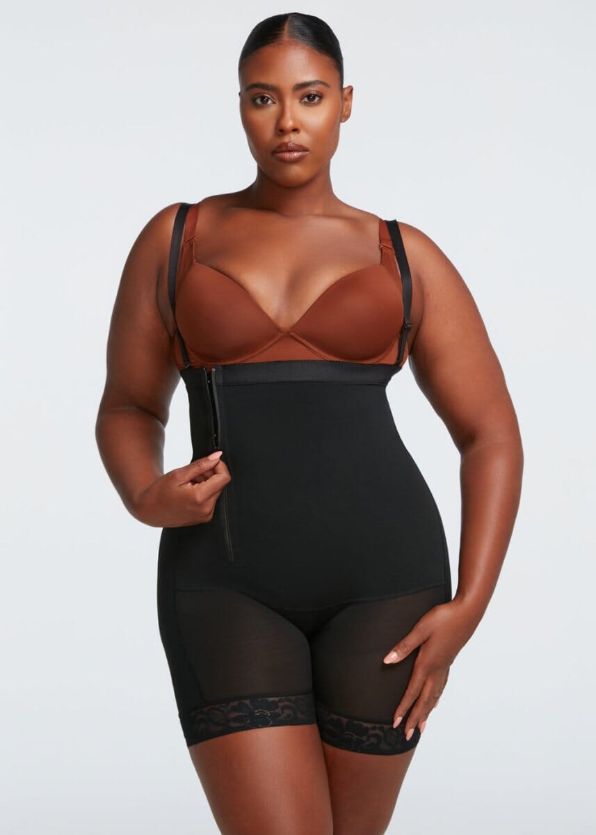 Shorts Modelador Cintura Alta com Zíper Lateral - Booty Lift