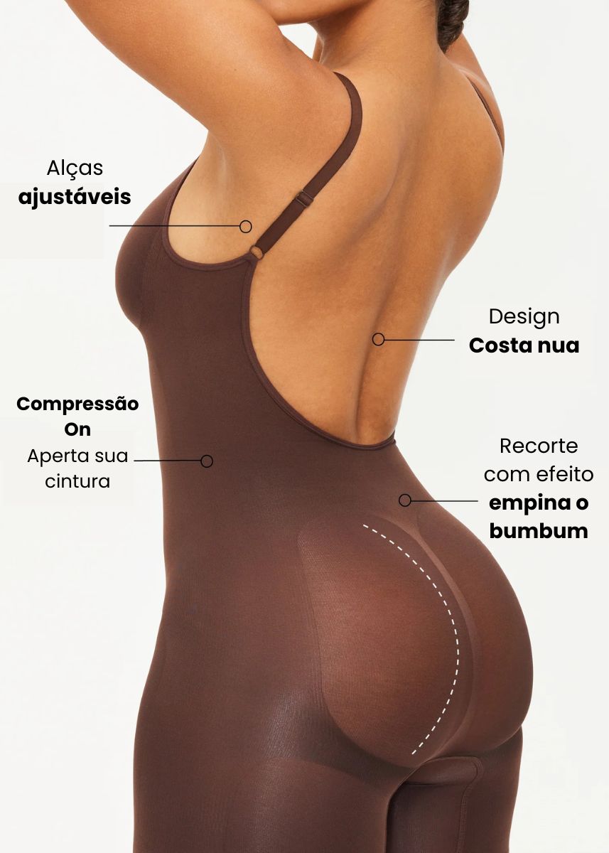 Body Modelador Sem Costura Costa Nua - Total Contour