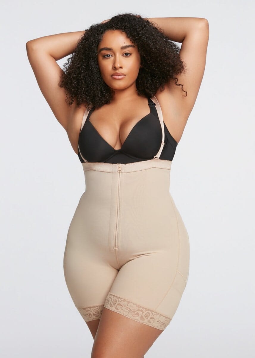 Shorts Modelador Cintura Alta com Zíper Frontal - Booty Lift