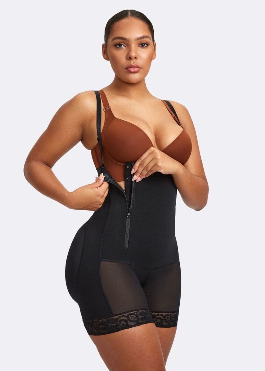 Shorts Modelador Cintura Alta com Zíper Lateral - Booty Lift