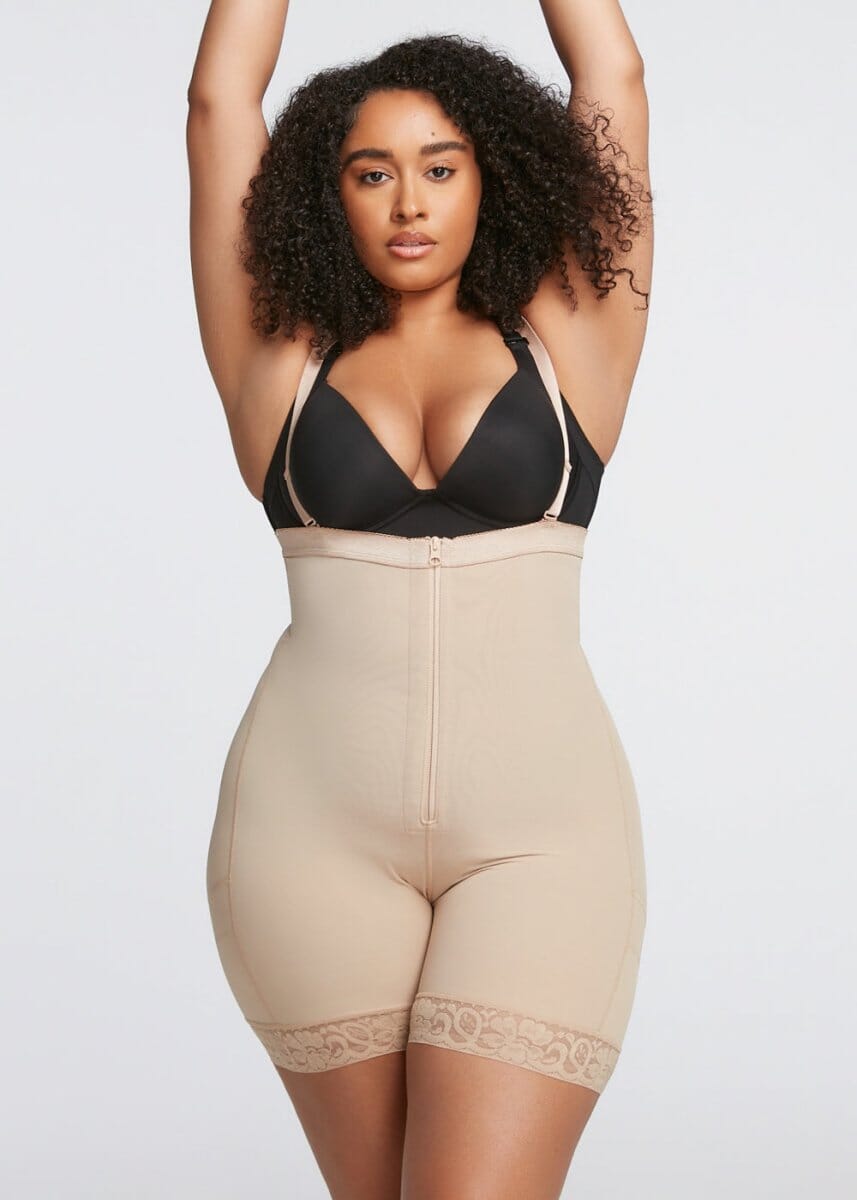 Shorts Modelador Cintura Alta com Zíper Frontal - Booty Lift