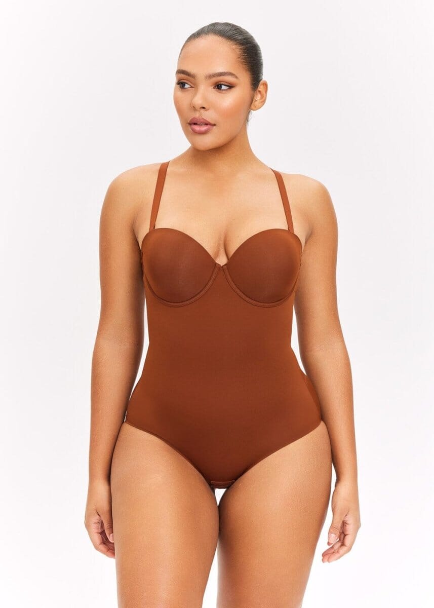 Body modelador com alças removíveis 